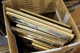 A quantity of paintings and prints.