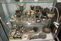 A quantity of plated ware to include a box of flat ware.