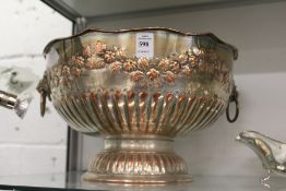 A plated punch bowl.