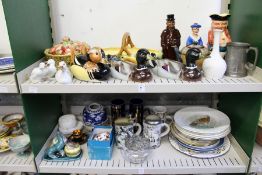 A good collection of decorative china to include Adam's The Birds of America cabinet plates.