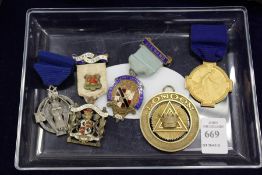 Various silver gilt Masonic and other medals.