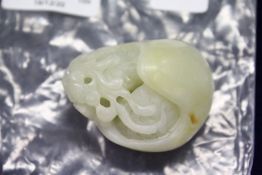 A Chinese carved jade figure of linzhi.