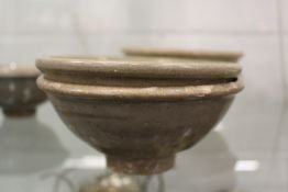 Two early Chinese glazed terracotta bowls.