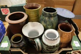 Studio pottery and other items.