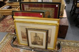 Five large farmed and glazed prints.