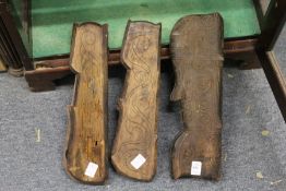 Three eastern carved hardwood moulds.