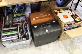 A quantity of records and DVD's etc.