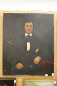 A 19th century English school portrait of a gentleman, oil on canvas, unframed.