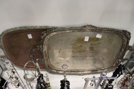 Two plated twin handled trays.