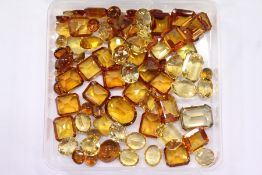 Mixed loose citrine and topaz.