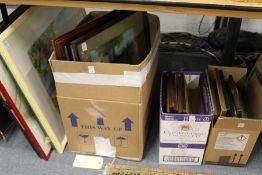 A quantity of paintings, prints and frames.