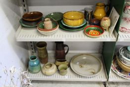 A quantity of studio pottery and other similar items.