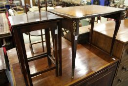 A French style occasional table and two oak tables.