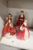 Three Royal Doulton figurines, Top O' The Hill, Janet and Lady Elizabeth.