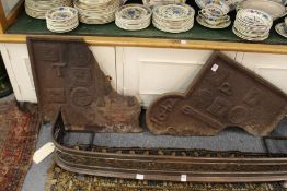 An early cast iron fire back (in two parts).