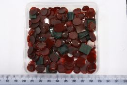 Intaglio carnelian and blood stones.