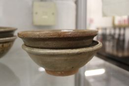 Two early Chinese glazed terracotta bowls.