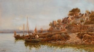 Walter Stuart Lloyd (fl. 1875-1929) British, 'Appledore, North Devon', Boats in a Harbour, with