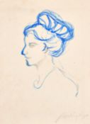 Pierre Lafage (b. 1948) A folio of five portrait Sketches (unframed), various media, Variously