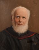 Early 20th century school, A bust length portrait of a scholar, oil on canvas, signed with