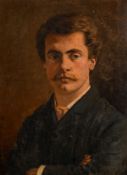 19th century school, A portrait of a gentleman, oil on board, indistinctly inscribed verso, 12.5