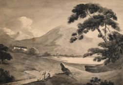 Rev. John Eagles (1783-1855) British, 'A Lake District View', grey washes over pencil, 8.25