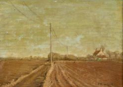 Margot Russell (1913-1988) British, 'Brickfield Cottage, West Hougham', oil on canvasboard,