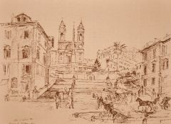 John Linfield (b.1930) British, A series of prints including 'Piazza di Spagna - Rome'