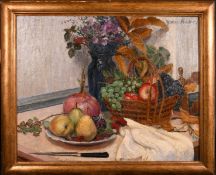 Gaston Andre (1884 - 1970) French, 'Fruits, Nature Morte', a still life composition, oil on