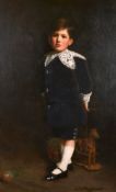 Arthur Herbert Buckland (1870-1948) British, a full-length portrait of a boy with toys, oil on