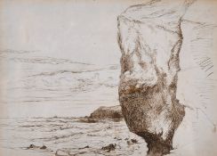 Henry Eddowes Keene (1824-1909) British, 'Whitby', pen & ink, bears late inscription & label to