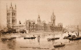 A small collection of etchings, various sizes, (6).