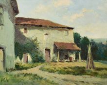 H.E. Lewis (20th century) British, ‘Farmhouse, Sussex’,