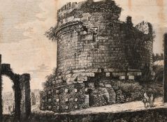 Luigi Rossini (1790-1857) Italian, 'Veduta del Gran Sepolcro di Cecilia Metella', engraving circa