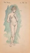 A small collection of late 19th/early 20th century pencil sketches of various topics, drawings,