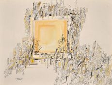 Arwa Seifeddine (20th century) Lebanese, Abstract composition with multiple figures forming a