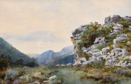Francis George Coleridge (1838-1923) British, 'A View in the Dart Valley', watercolour with pastels,