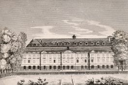 A collection of French architectural engravings C. 1800 including 'Vue du Port de Marseille',