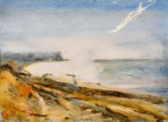 John Scarland (20th century) British, A coastal view, oil on board, signed 9.5