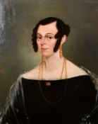 19th century English school, A bust length portrait of a lady, oil on canvas, 25