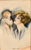 20th century school, 'Baby Mine', A scene of a mother and child, watercolour, signed with