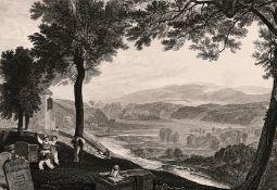 Two After J.M.W Turner etchings 'Mofs Dale Fall' (19/27) and 'Kirkby - Lonsdale Church Yard',