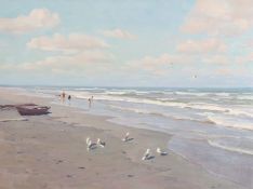 Vladimir Belsky (b.1949) Russian, 'On The Seashore', signed oil on canvas, 18