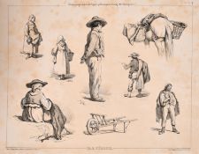 Francois Feragio (1805-1888) French, A series of studies portraying various figures in natural