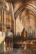 Augustus Osborne Lamplough, R.W.S. (1877-1930) British, 'The Interior of Chester Cathedral',