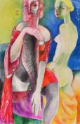 John Ivor Stewart (1936-2017) British, Two Surrealist studies of provocative female figures and