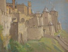 Walter Herbert Allcott, R.W.A., R.W.S.A. (1880-1951) British, 'Carcassone, South-West France',