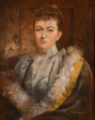 Amy Giampietri (active 1867-1900) British, A half-length portrait of a lady, pastel, signed and