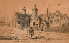 Wenceslaus Hollar (1607-1677) Bohemia/British, 'Brook House', an old master engraving, 8