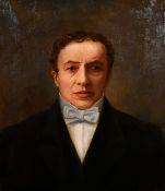 19th century English school, A head and shoulders portrait of a gentleman in formal evening wear,